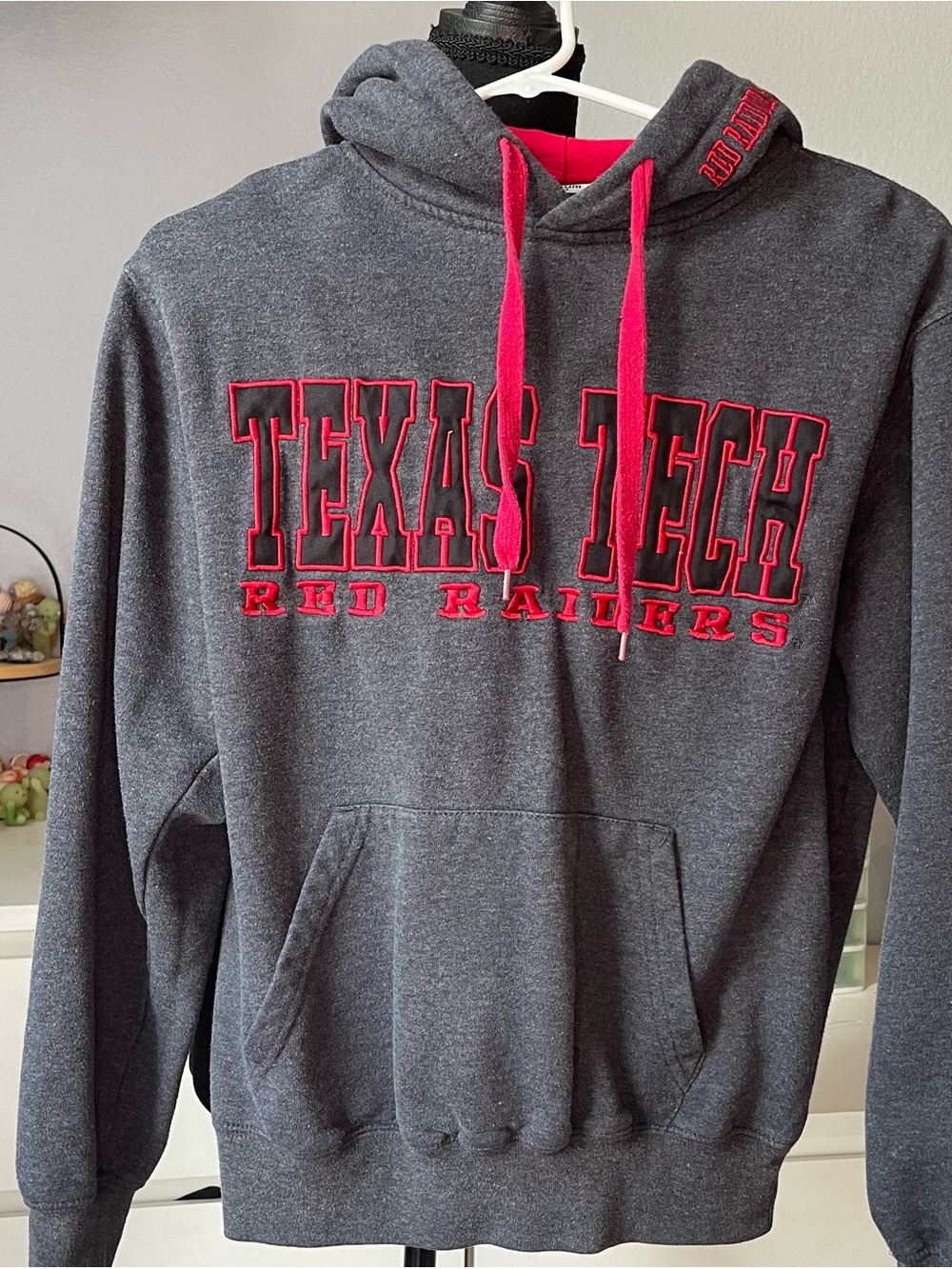 Texas Tech Red Raiders Hooded Sweatshirt Gray w/ Red Accents Unisex Adult Small